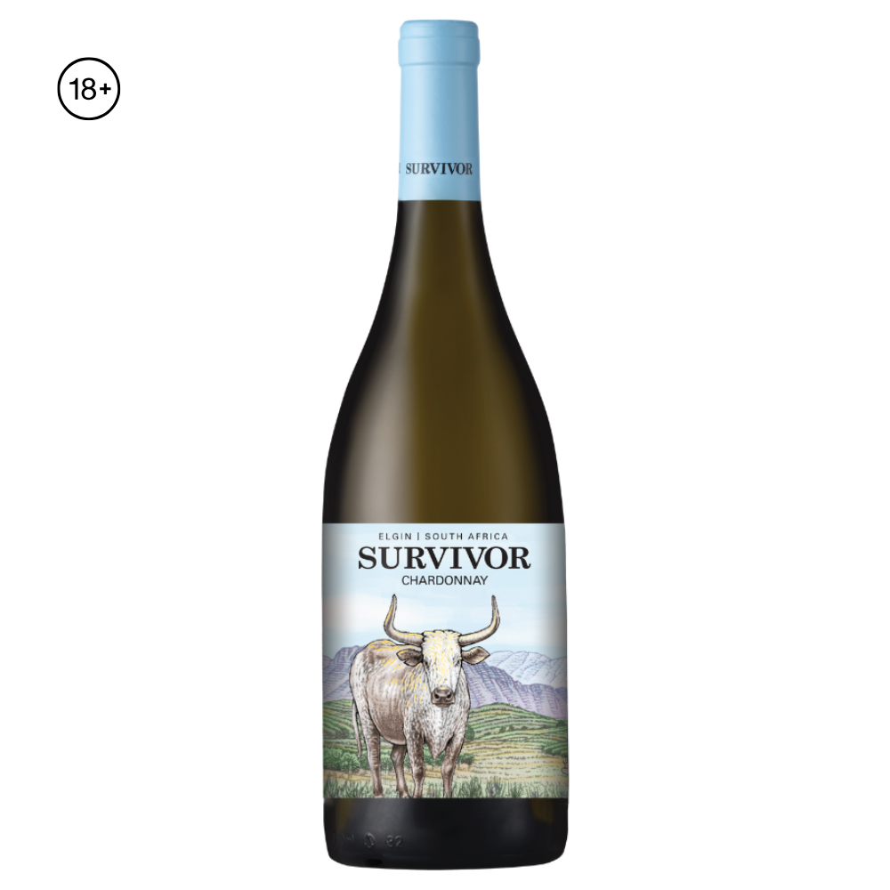 Survivor Chardonnay – a bold, expressive wine from Elgin with layered citrus, stone fruit, and elegant oak notes